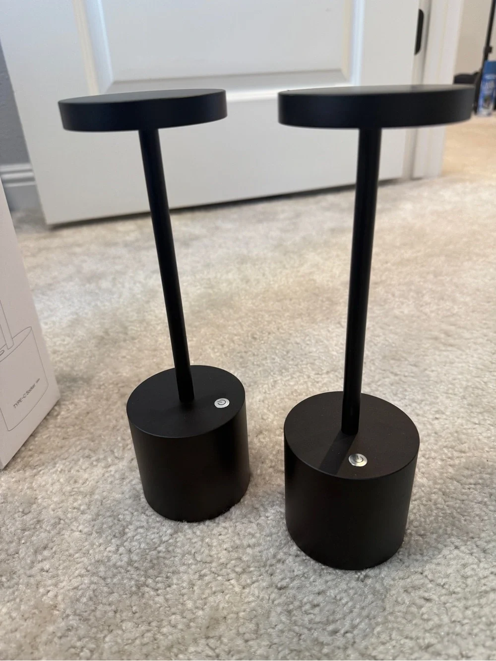 TB BGA LED Cordless Table Lamps Set of 2 in Black